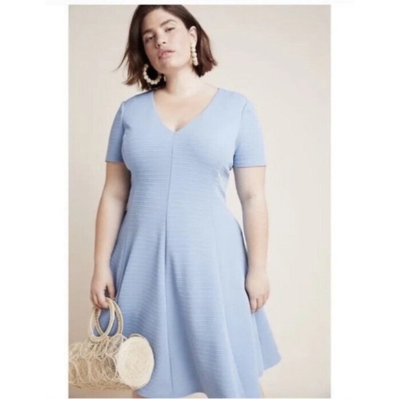 Hutch Dresses & Skirts - Anthropologie Hutch Lisa Blue Flare Knit Flare Dress Size 1X